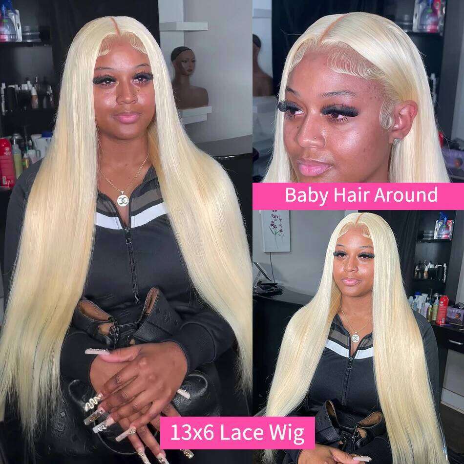 613 Human Wigs 13x6 Straight Hd Frontal Pre Plucked Brazilian Hair 30 inch 13x4 Blonde Transparent Lace Front Wig