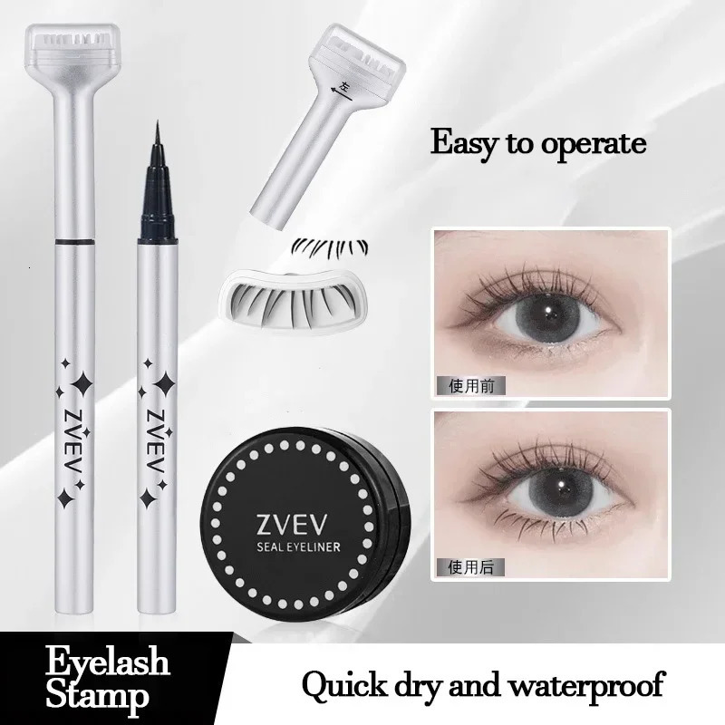 Lower Eyelash Stamp Set Waterproof Eyelash Seal Tool Eyeliner Pen Easy To Use Quick Dry 0.01mm Tip Lower Lash Stamp with Ink 250618