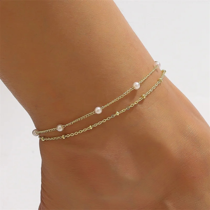 RAKOL Fashion Cubic Zirconia Geometric Pendant Anklets For Women INS 2023 Trendy Beach Accessories Hawaii Party Gift Jewelry 250606