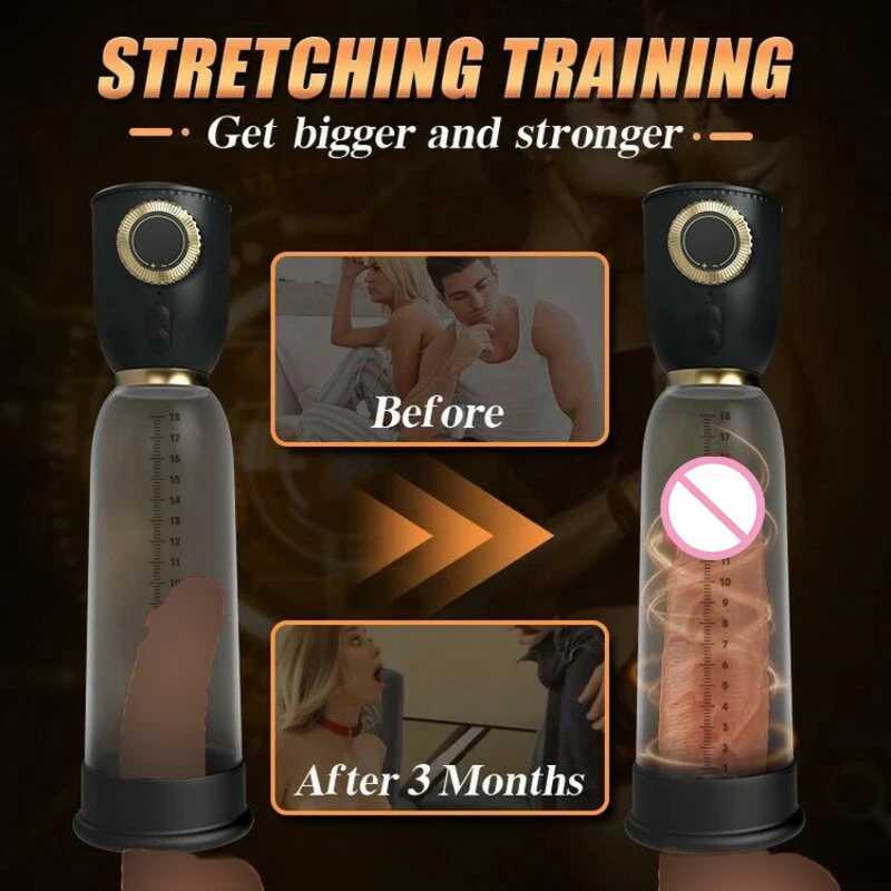 HESEKS Automatic Penis Pump 2 In 1 Stretching Vacuum Sucking Male Masturbation Cup Penis Enlargement Extender Sex Toys for Men W250618