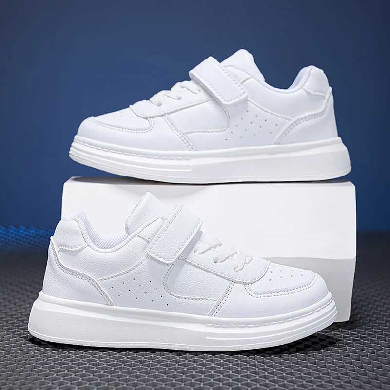 Breathable Sneakers Kids Boys Girls Sports Running Casual Shoe Leather Non-slip Soft Soled Children White Tennis Outdoor Shoes Z250618
