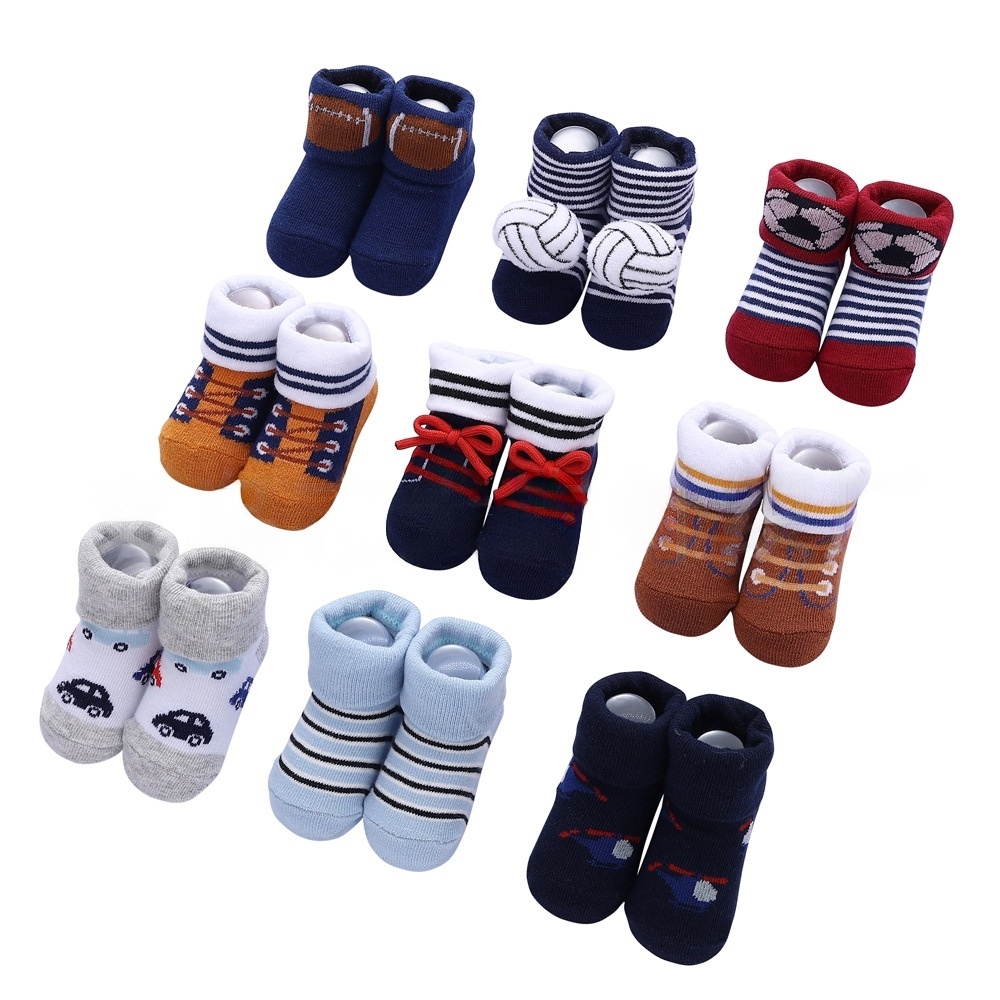3 Pair Cotton Baby Socks Floor Kids Toddlers Autumn Spring Cute Infant Newborn Cute Gift Newborn Gift Baby Accessories Floor Antiskid Children Socks D