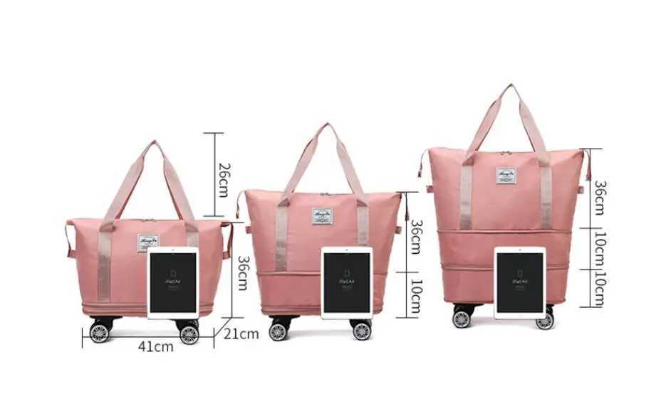New Universal Wheel Travel Garment Bag Carry on Garment Duffel Bag for Men Women Suitcase Dry Wet Separation Travel Bag W250618