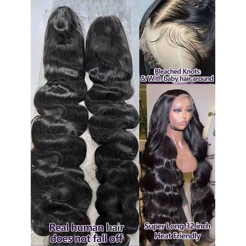 Mossily Curly 220% 40 Inch HD 13x6 Front Human Wigs Deep Wave Transparent 13x4 Lace Frontal Wig Brazilian Remy Hair