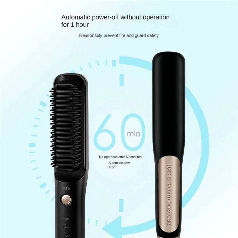AY03-Cordless Straightening Electric Hair Smoothing Brush Beard Straightener For Rechargeable Heated Comb