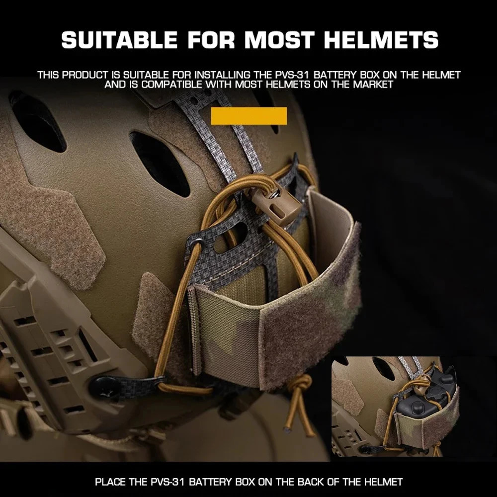 Tactical Helmet NVG Battery PouchTShaped Storage Holder Pack with Hook and Loop Elastic Adjustment Counterweight Bag 250611