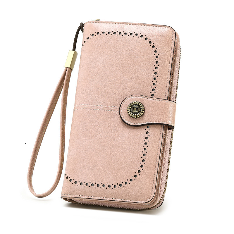 Free Shipping Designer 2025 New Oil Wax Leather Unisex Wallet Retro Wallet Large Capacity Luxury Bag Long Coin Purse