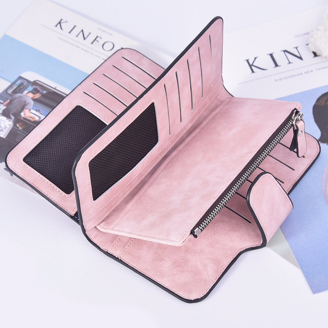 Free Shipping Designer Women's Long Matte Buckle Women's Wallet Coin Wallet Leather Wallet Luxury Bag Multiple Card Slots