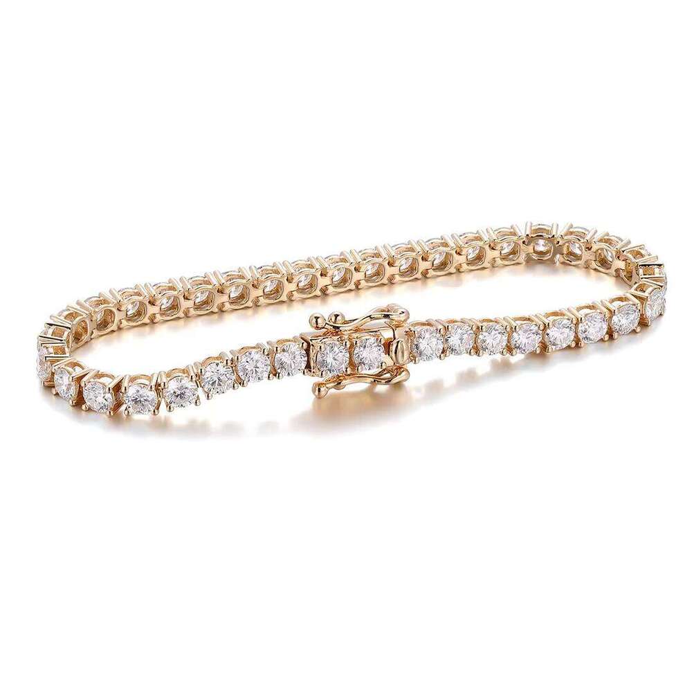 Gold Lab Growth Tennis Bracelet Igi Gia Round Cut Jewelry