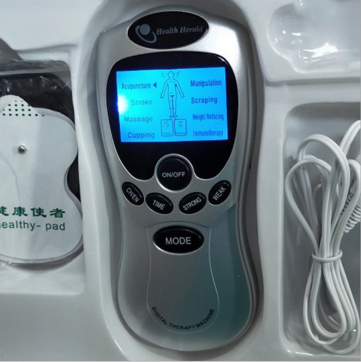 whole English key Dual input Electrical Stimulator Full Body Relax Muscle Massager,Pulse tens Acupuncture +20 pads LY191203