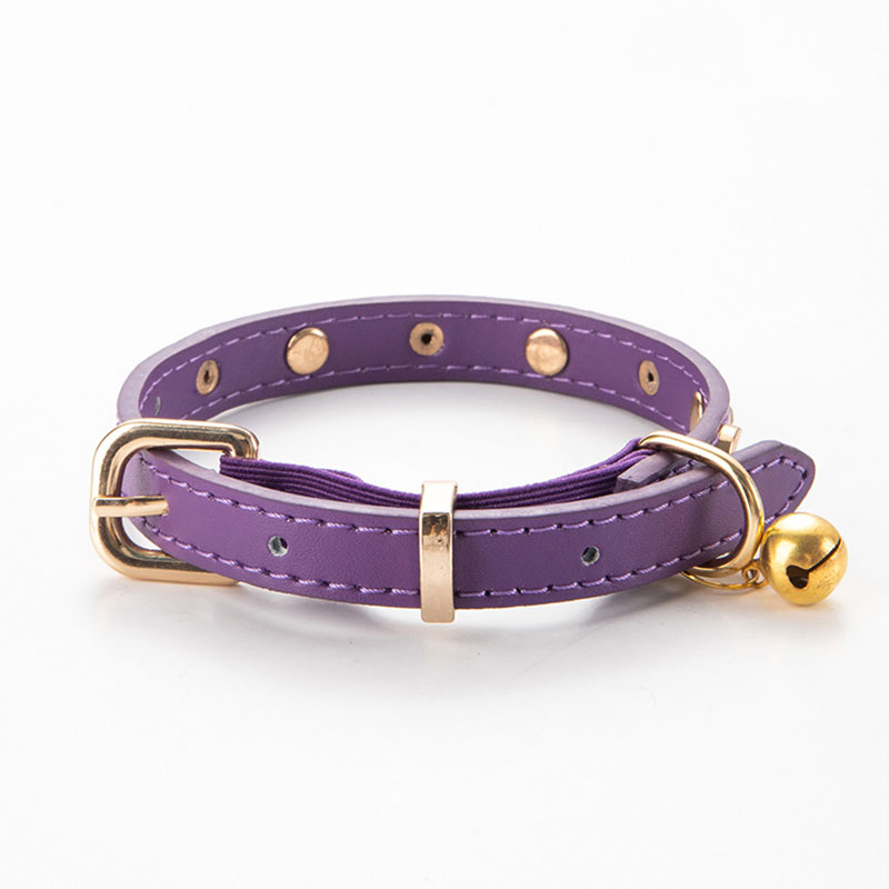 Dog collar, adjustable designer leather fashionable casual dog and cat neck strap pet collar