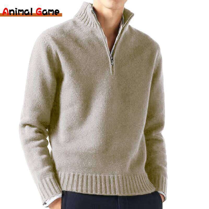 Autumn Men's Turtleneck Sweaters Knitted Garments Solid Color Long Sleeve Sweater Male Casual Warm Daily Coats