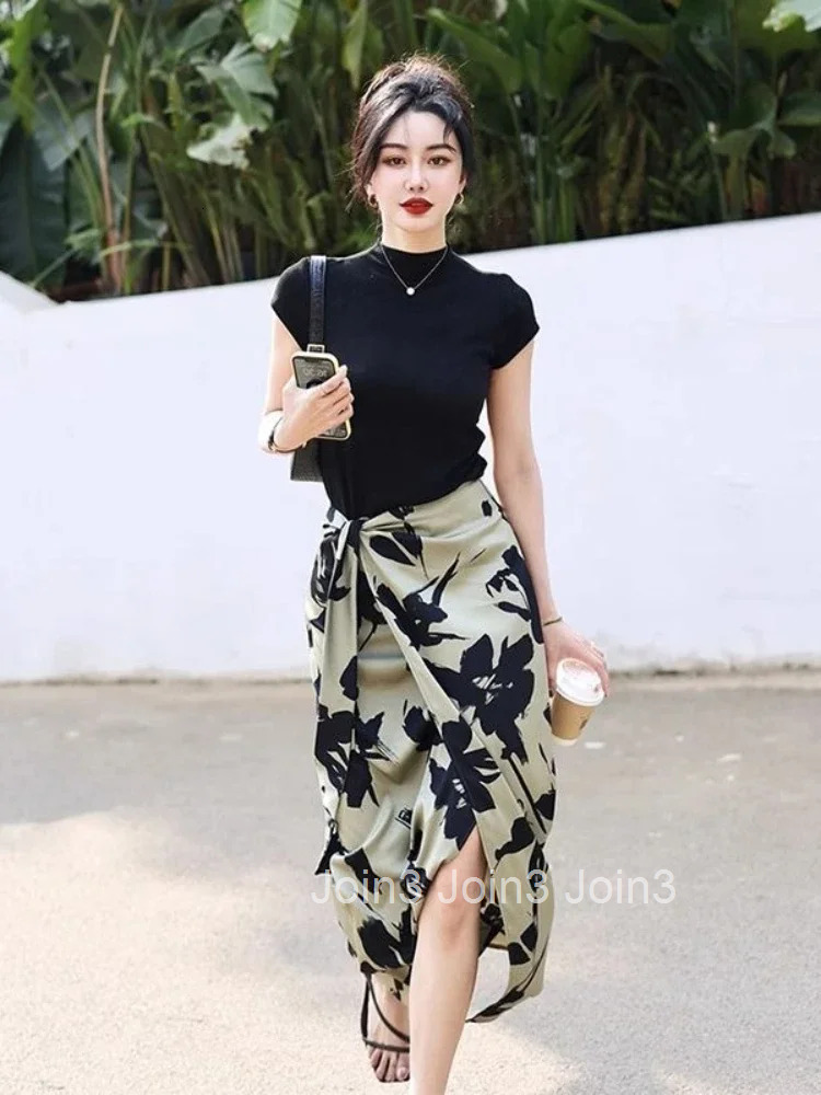 Skirts for Women Midi High Waist Streetwear A Line Luxury Elegant V Quality Harajuku Summer 2025 New in Chic Casual Woman Skirt