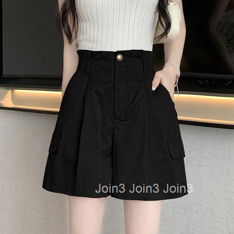 Solid Color Woman Short Pants With Pockets Wide Office Streetwear Designer Hot 2000s Clothes Y2k Summer Shorts for Women New In