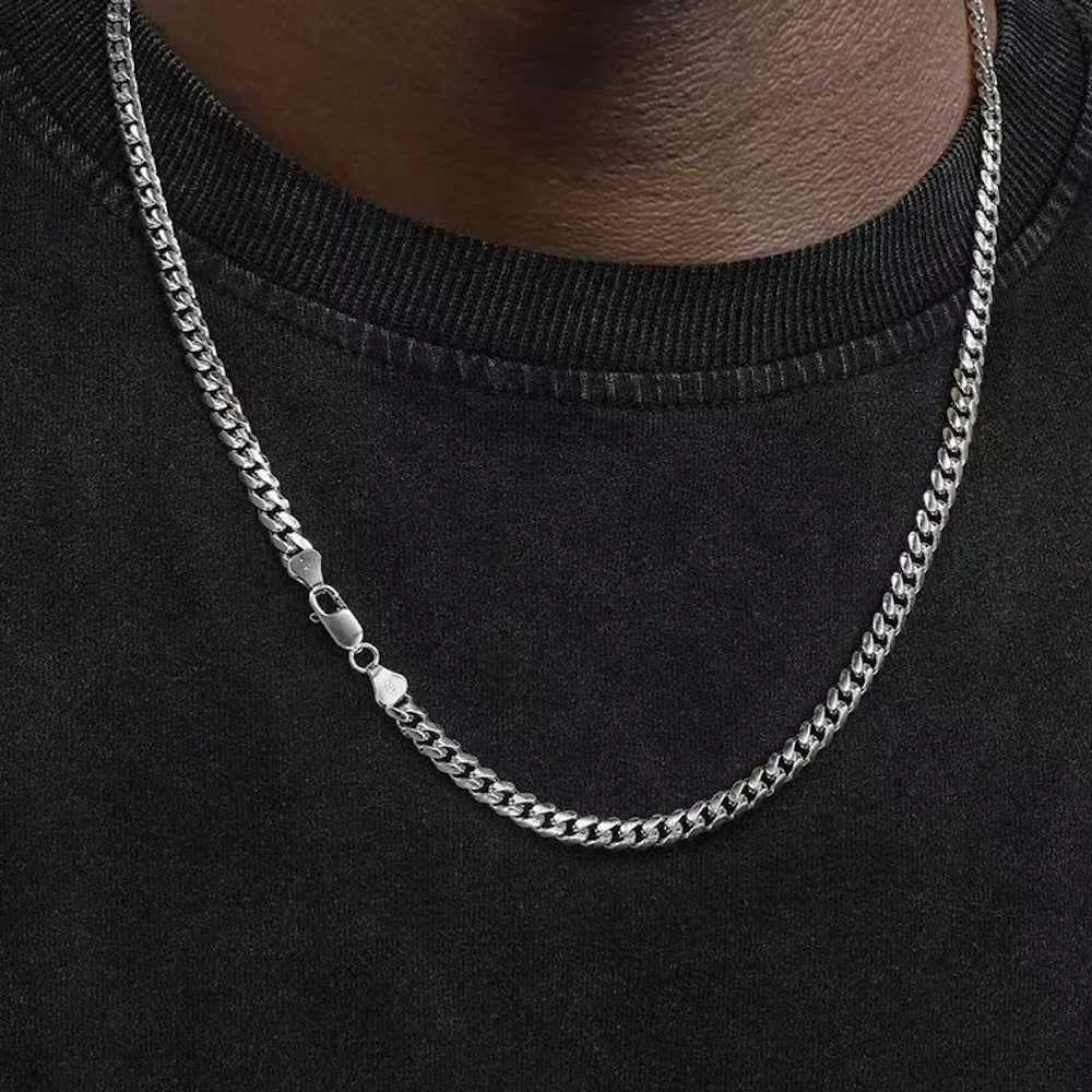 Basic Punk Stainless Steel 357mm Curb Cuban Necklaces For Men Women Black Gold Color Link Chain Chokers Solid Metal Jewelry W250618