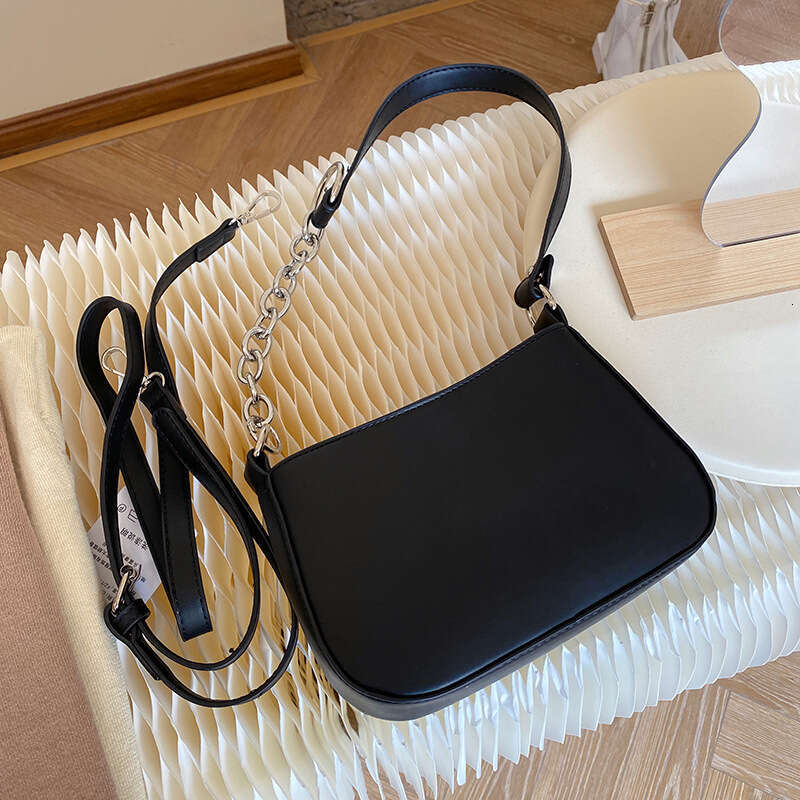 Bag for Women, Crossbody New Patchwork Metal Ring Underarm Baguette Street Zipper PU Bag, Single Shoulder Handbag