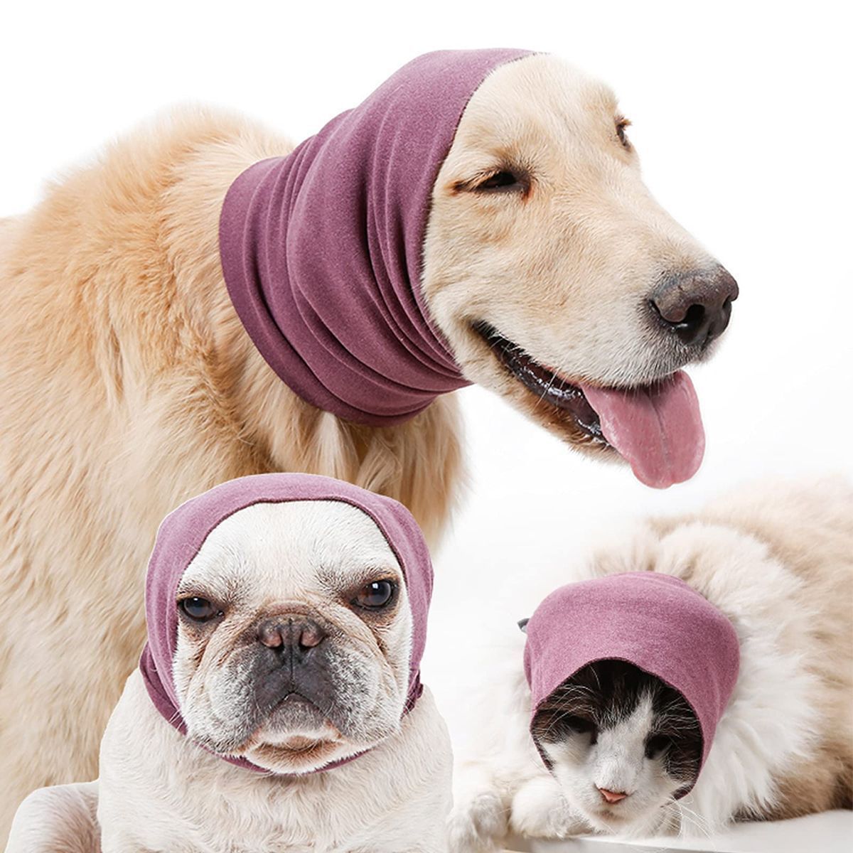 Dog head covers, cold-proof, noise-reducing, warm, washable, soft dog caps, high-elasticity, soft pet ear protectors