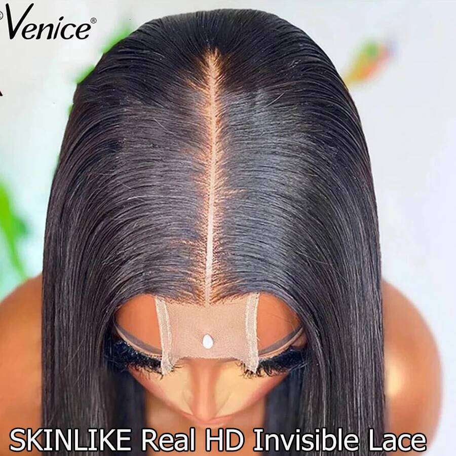 Brazilian Transparent Front Human Hair 13x4 13x6 Straight Frontal Pre Plucked 5x5 HD Lace Closure Wig
