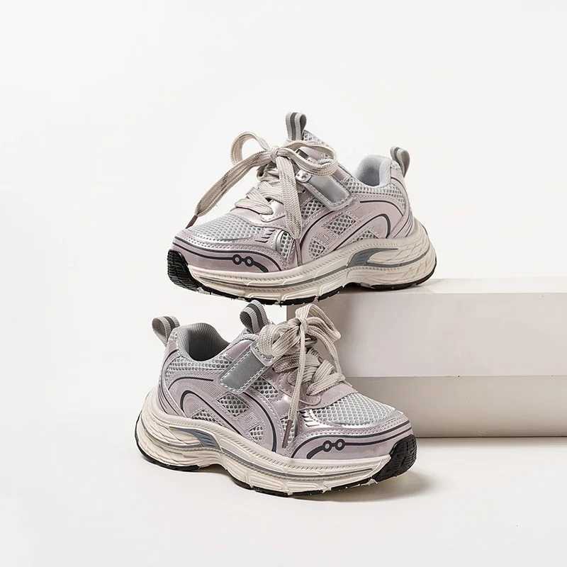 Kids Sneakers for Girls 2025 New Toddlers Fashion Sports Shoes Mesh Breathable Children Causal School Basketball Shoes Hook Loop Z250618