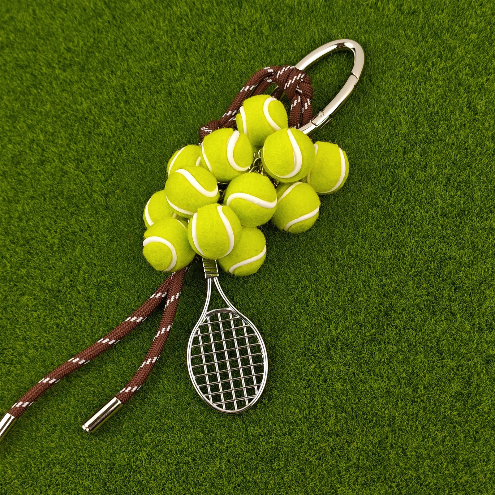 Handmade Tennis Delicate Charms Bag Pendant Keychain Cute Exquisite green Purple yellow Bunch Of Grapes Fashion Accessories Gift 250618