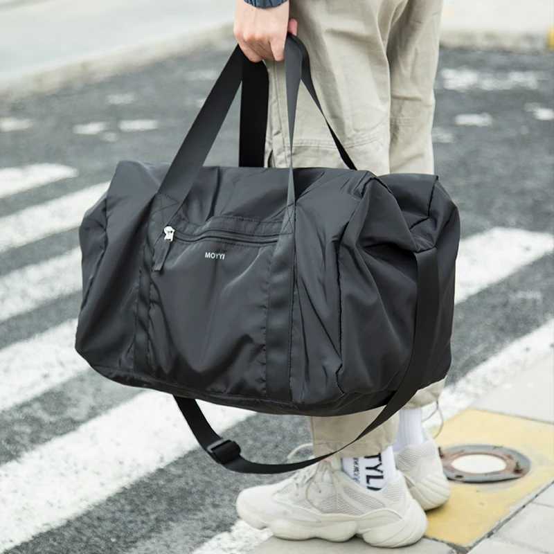 Oxford Foldable Travel Duffel Bag for Men 37L Waterproof Sports Tote Gym Shoulder Weekender Overnight Bags Large Capacity W250618