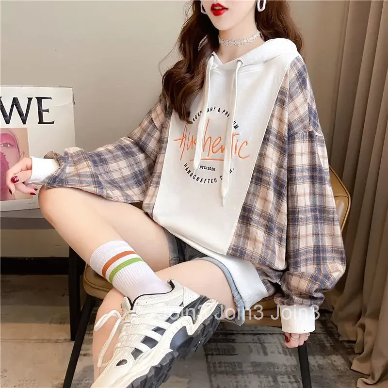 Baggy Hooded Sweatshirt for Women Loose Woman Tops Long Sleeve Korean Hoodies Novelty Emo Clothing Cheap Streetwear Y2k Cotton M