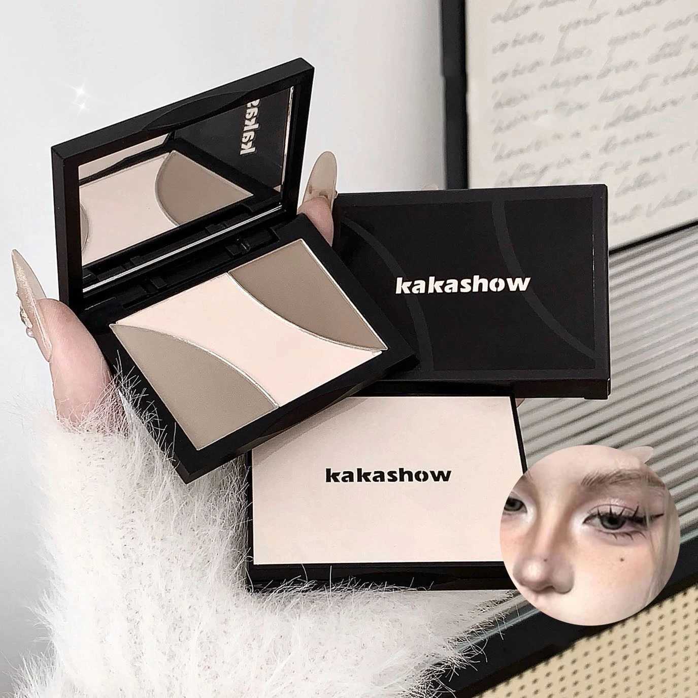 3Color Matte Contouring Highlighter Makeup Palette Natural Stereoscopic Face Powder Bronzer Palette Shading Nose Shadow CosmeticXJ250618