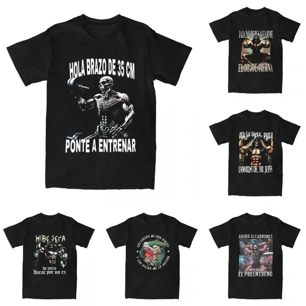 Men T-Shirt Gym Cotton Mens T Shirts Skulls Ponte Tops Casual Clothing