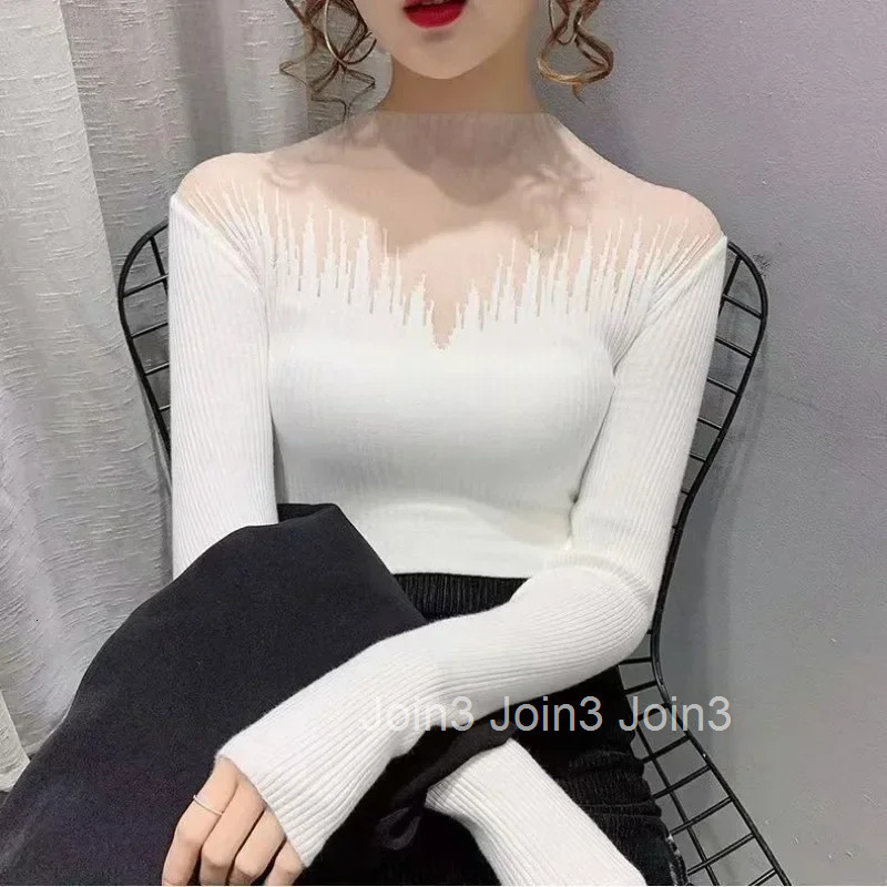 Womens Long Sleeve T-shirt Sexy Coquette Clothes Mesh Turtleneck Top Female Korean Reviews Tee 90s Vintage Aesthetic Clothing