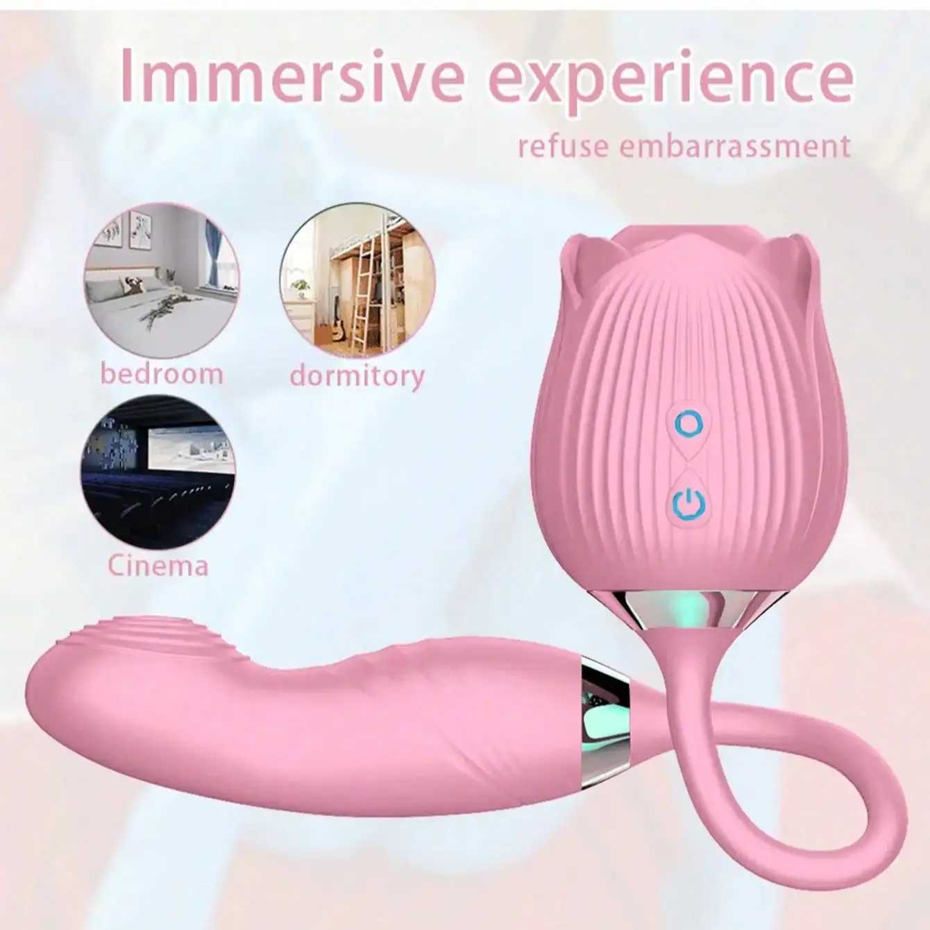 Sex Vibrator Couple Nipple Clitoris Stimulator 2 in 1 Sucker and Telescopic Dildo for Adult Women Vagina Massage Rose Vibrators XJ250618