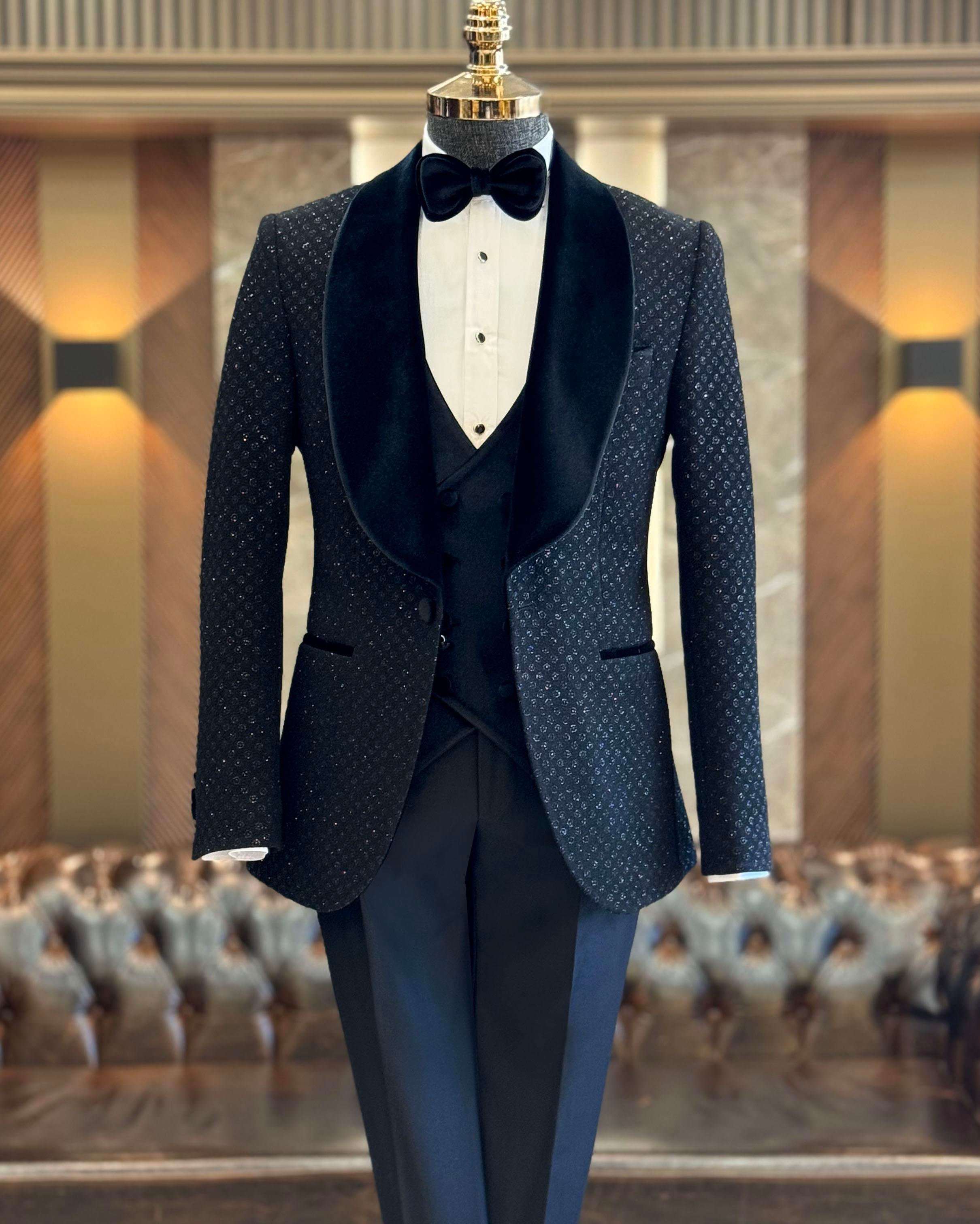 New Fashion Tuxedo Suits For Men Slim Fit 3 Pieces Groom Wedding Dresses Customized Single Breasted trajes para hombre Tailor Custom Made