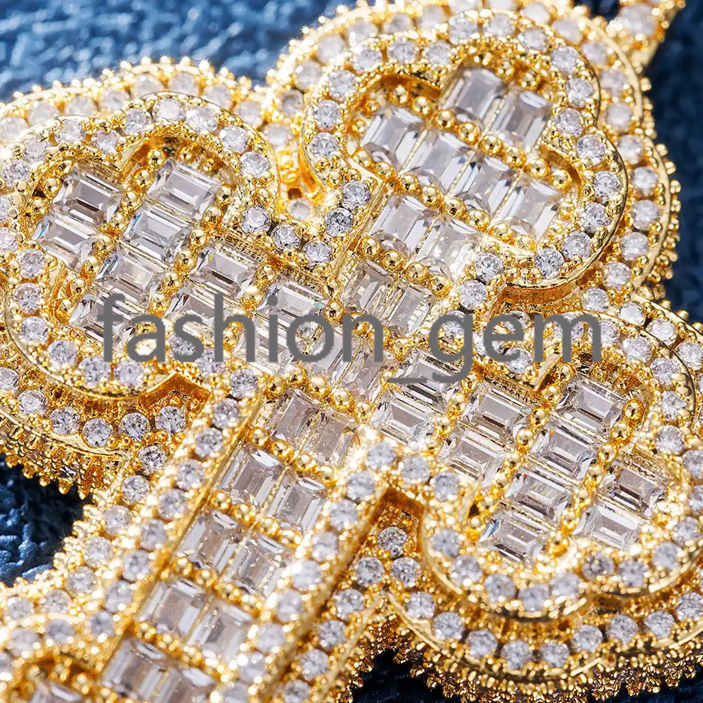 Hiphop Jewelry Moissanite Cross Pendant Baguette 925 Silver Iced Out VVS Moissanite Pendant