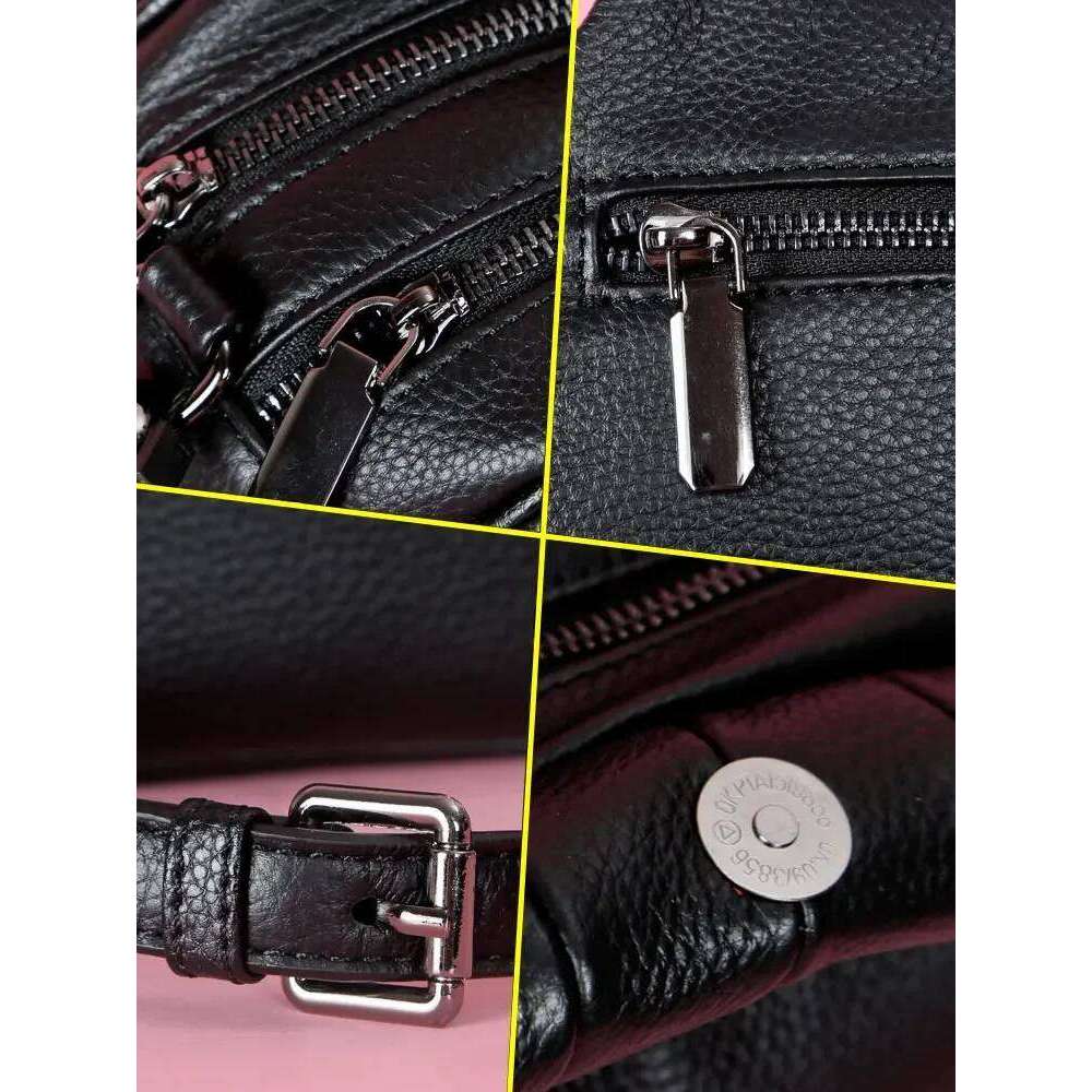 Elegant Soft Cowhide Leather Circle Ring Hand Dumpling Handbags Ruched Design Daily Pouch Small Female Crossbody Bag