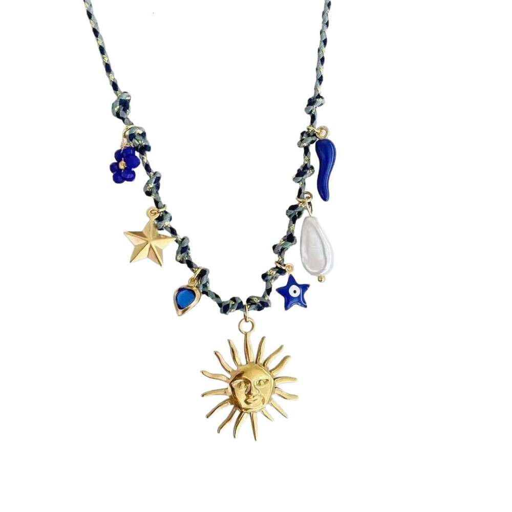 Luxury Jewelry Designer Necklace 2025 New Stainless Steel Necklace Sun Ocean Wind Shell Starfish Necklace Bracelet Combination Light Luxury Simple Vac