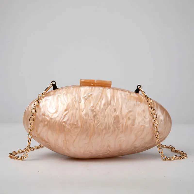 Pearl Acrylic Evening Bags Designer Clutch Purse Mini Womens Wallet Shell Chain Shoulder Crossbody Wedding Party Handbag Z250618