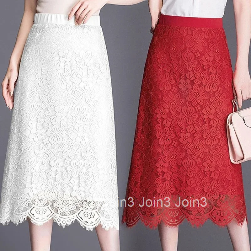 Midi Lace Wrap High Waist Skirts for Women Tight Woman Skirt Modest Korean Fashion Chic and Elegant Premium Stylish Aesthetic V