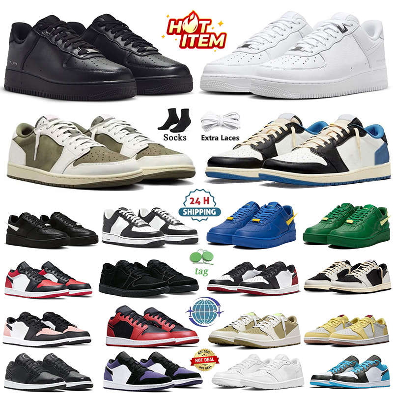 One for 1 Low mens casual shoes OG Classic Triple whit black low wheat Utility Pale Ivory just Spruce Aura shadow sail men women platform trainers sports sneakers