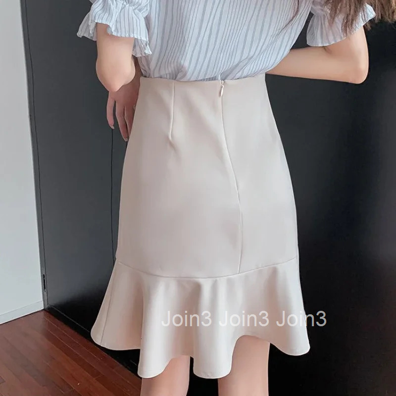 Formal Skirts for Women Ruffle Tight Wrap High Waist Office Zipper Vintage Y2k V A Line New in Stylish Modest Cheap Woman Skirt