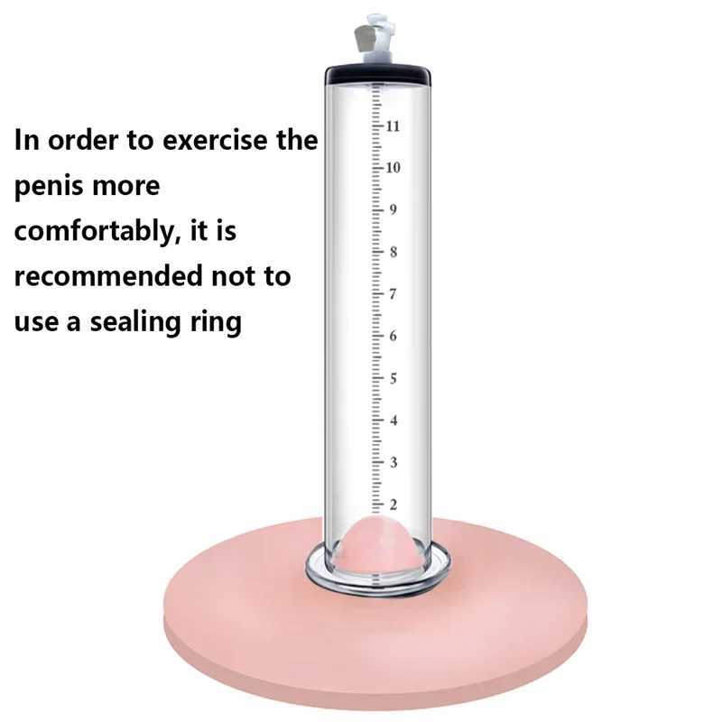 Acrylic Penis Vacuum Pump Manual Penis Enlarger Sex Toy For Men Male Masturbation Penis Enlargement Trainer Adults Product 30cm W250618
