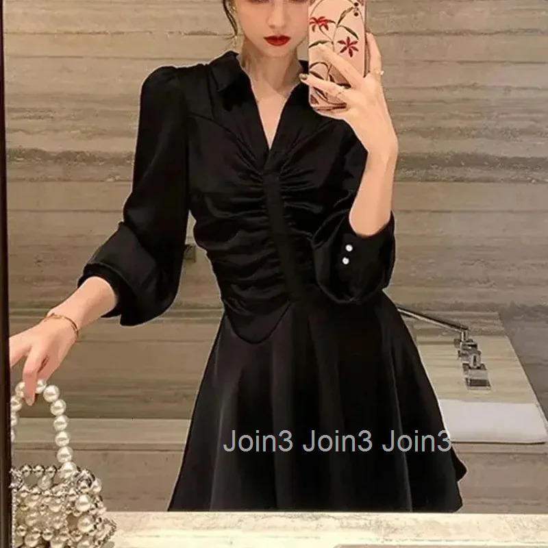 Korean Style Female Dress A Line Womens Long Sleeve Dresses New Full Aesthetic Trendy Elegant and Pretty Harajuku Hot Party Xxl