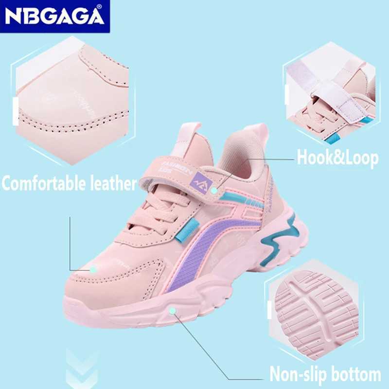Kids Casual Pink Girls Leather Shoes Fashion For 7-15y Lightweight Running Young Students Children Sports Girls Shoe NBGAGA Z250618