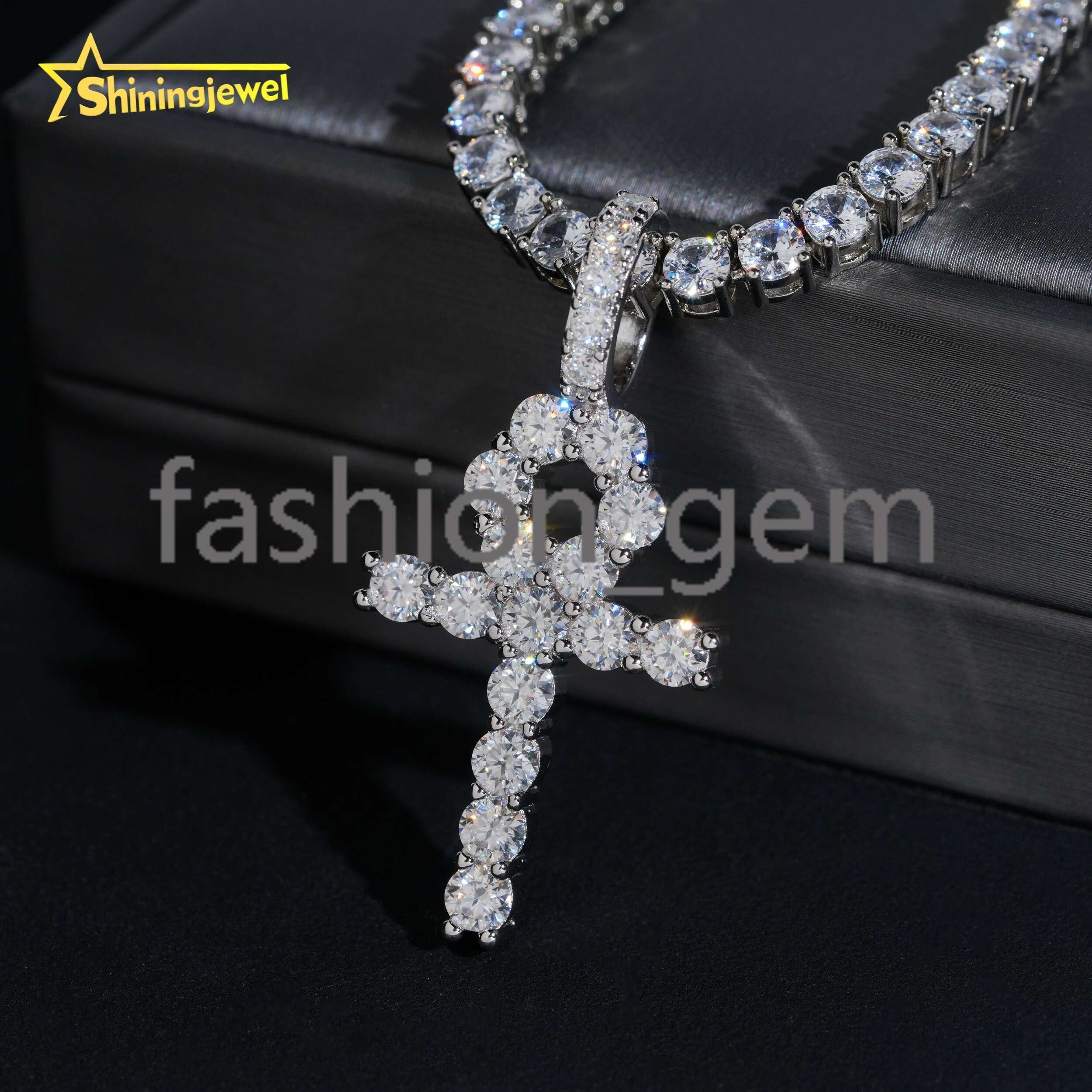 Ready to Ship Cross Pendant VVS Moissanite Diamond Pendants 925 Sterling Silver Iced Out Jewelry Custom Cross Pendant Set