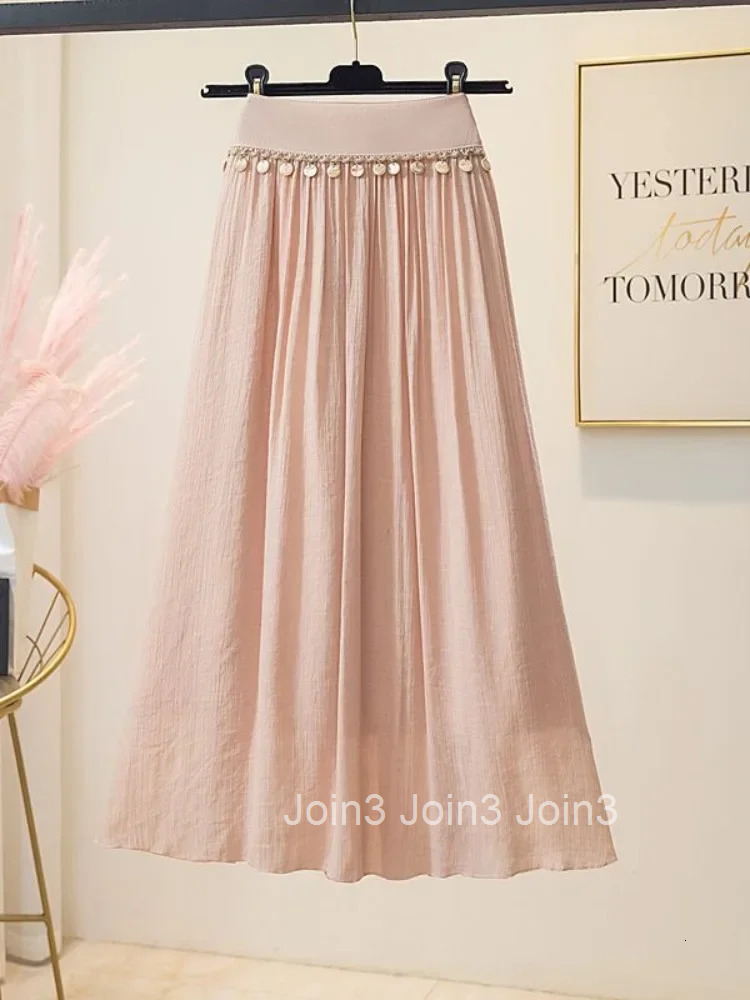 Midi Skirts for Women Fringe Boho Vintage Summer 2025 Korean Style Harajuku Casual A Line Cheap Aesthetic Fashion V Woman Skirt