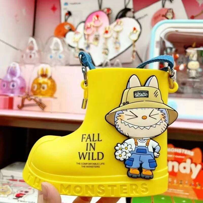 Original Labubu Rain Boots The Monsters Spring Wild At Home Series Kawaii Crossbody Bag Girl Birthday Surprise Gift