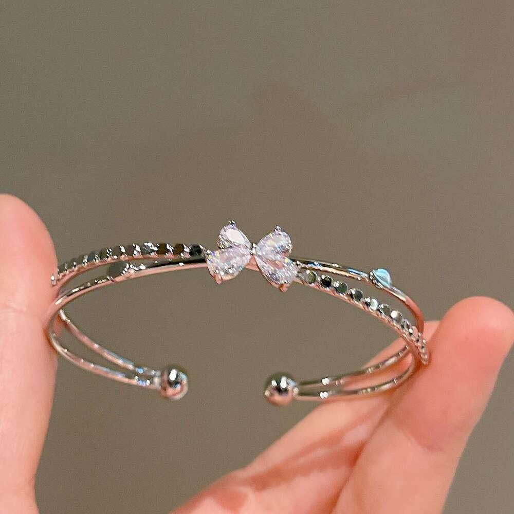 JOJO Ultra-Fine Light Bracelet Sier Niche Bowknot Wristband Sweet High-End Sense Jewelry