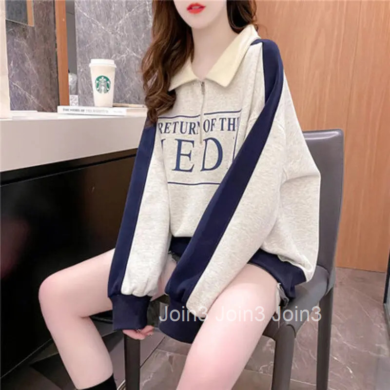 Letter Printing Graphic Text Female Clothes Pullovers Grey Sweatshirts for Women Dropshiping Korean Fashion Tops Long Sleeve M E