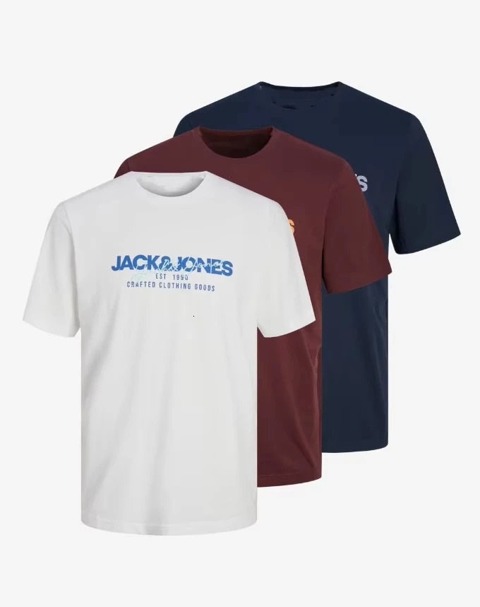 Jack and Jones Outdoor Peripheral Pattern Printing Summer y Cotton Mens Womens TShirts Short Sleeves 250618