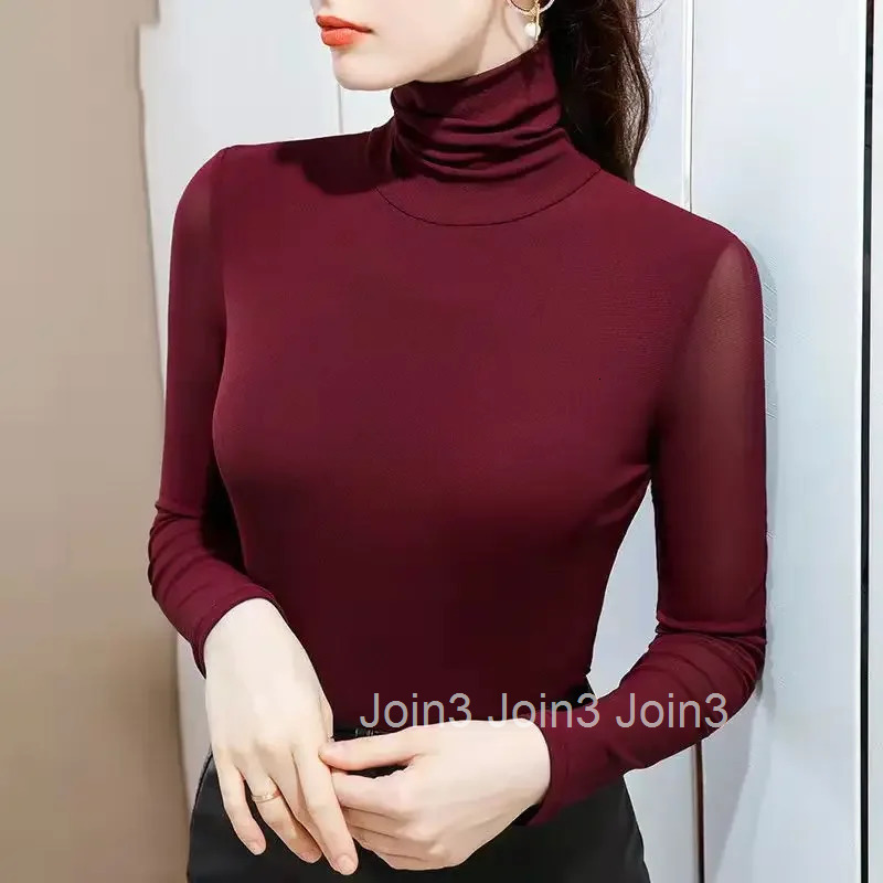 Blue Tees Rhinestone Turtleneck 2025 Sequin Female Tops Glitter Purple Womens T Shirts Clothes Kpop Aesthetic Funny Xxl Tshirts