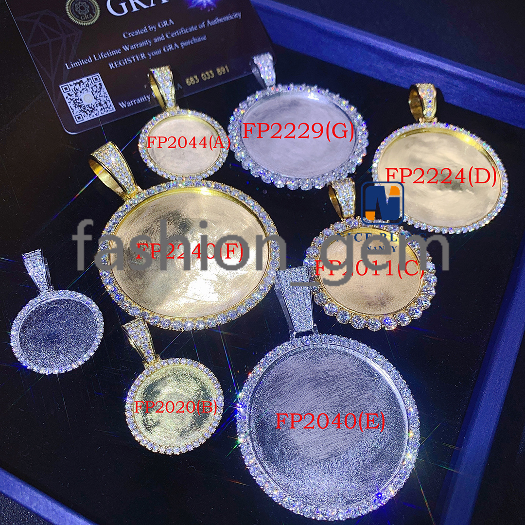 Full Size Iced Out Hip Hop Bling Men Fashion Custom Made Moissanite Photo Picture Pendant