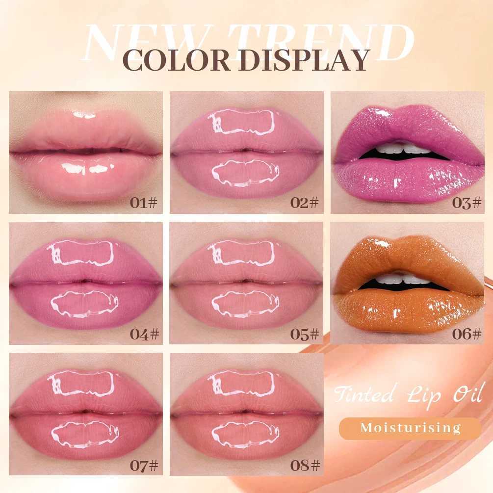 QIBEST Fruit Lip Tint Long Lasting Liquid Lipstick Moisturizing Crystal Jelly Lip Oil Plumping Water Lip Gloss Makeup For Lips XJ250618